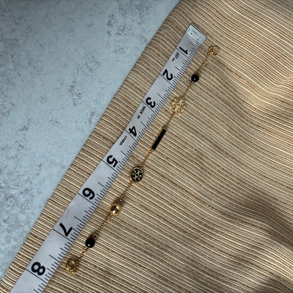Tory Burch Gold Black Double T Logo Bracelet - Picture 8 of 9